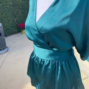 Emerald Green Short Sleeve Blouse